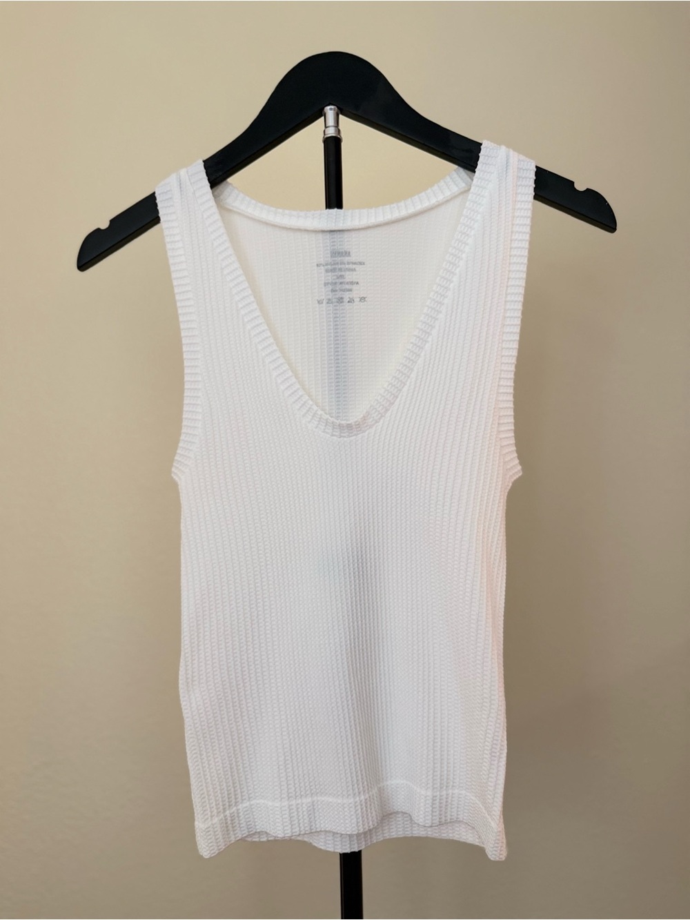 NEW Zenana White Waffle Scoop Neck Women’s Tank Top - S/M and L/XL